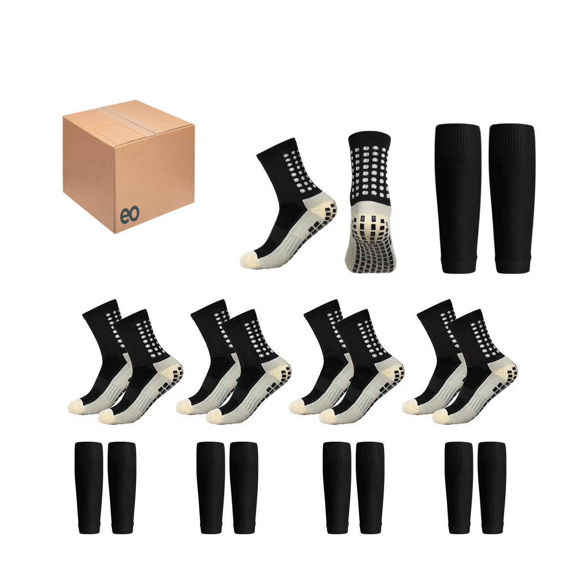 Foto 1 | Kit 5 Calceta Antiderrapantes Y 5 Medias Recortadas Eo Safe Imports Esi-20252 Negro