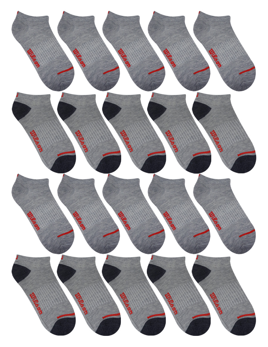 Foto 4 pulgar | Paquete Tin Caballero Wilson color Gris sin Felpa 20 Pares 10 Jaspe Liso/ 10 Jaspe Punta Talon