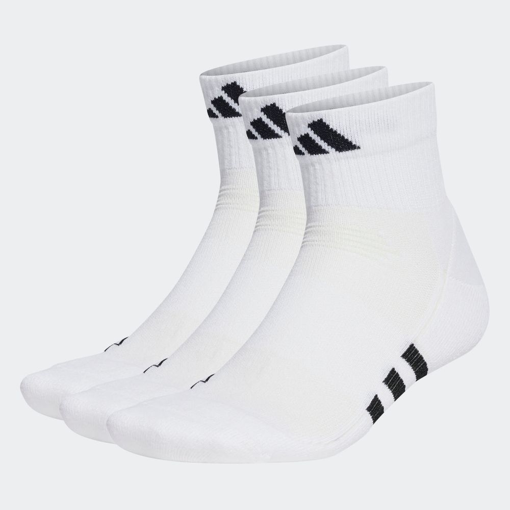 Foto 3 pulgar | Calcetines Acolchados Corte Medio 3 Pares Adidas Blanco Unisex