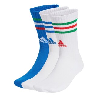 Foto 1 | Calcetines A Media Pantorrilla Acolchados 3 Franjas 3 Pares Adidas Blanco Unisex
