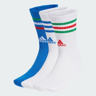 Foto 2 | Calcetines A Media Pantorrilla Acolchados 3 Franjas 3 Pares Adidas Blanco Unisex
