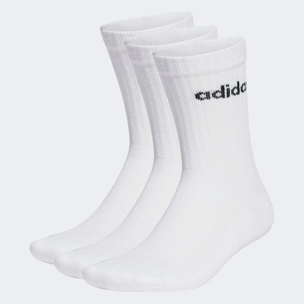 Foto 2 | Calcetines Acolchados Linear 3 Pares Adidas Blanco Unisex