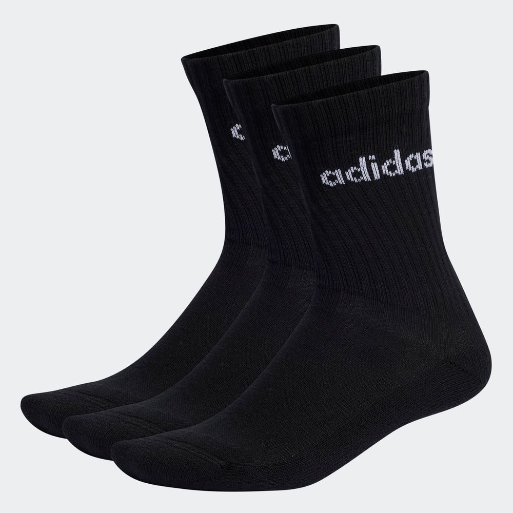 Foto 2 | Calcetines Acolchados Linear 3 Pares Adidas Negro Unisex