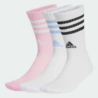 Foto 3 | Calcetines A Media Pantorrilla Acolchados 3 Franjas 3 Pares Adidas Blanco Unisex