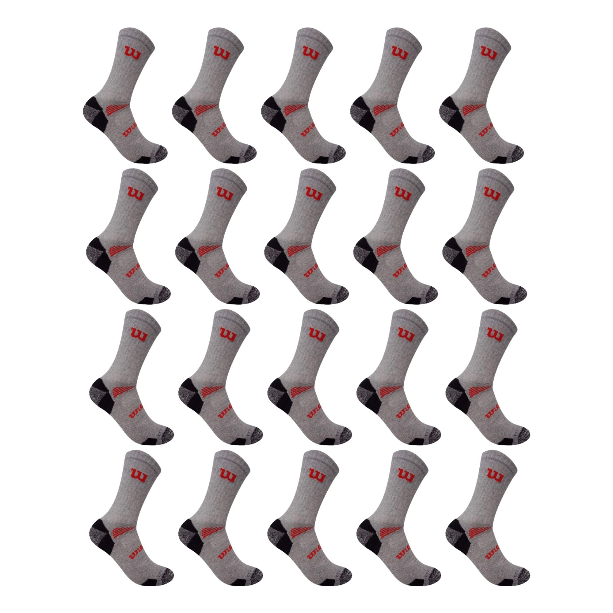 Foto 3 pulgar | 20 Pares De Calcetas 3/4 Para Hombre Wilson Color Gris