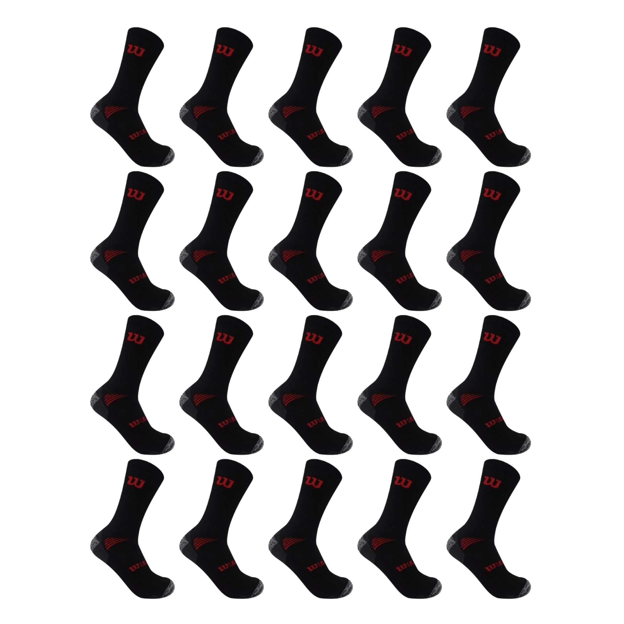 Foto 3 pulgar | 20 Pares De Calcetas 3/4 Para Hombre Wilson Color Negro