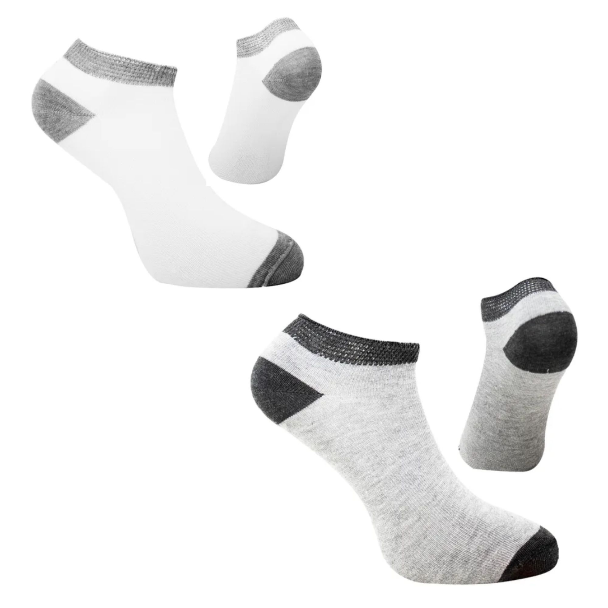 12 Pares De Tin Para Hombre, Diabetico, Wilson, Color Blanco Y Jaspe
