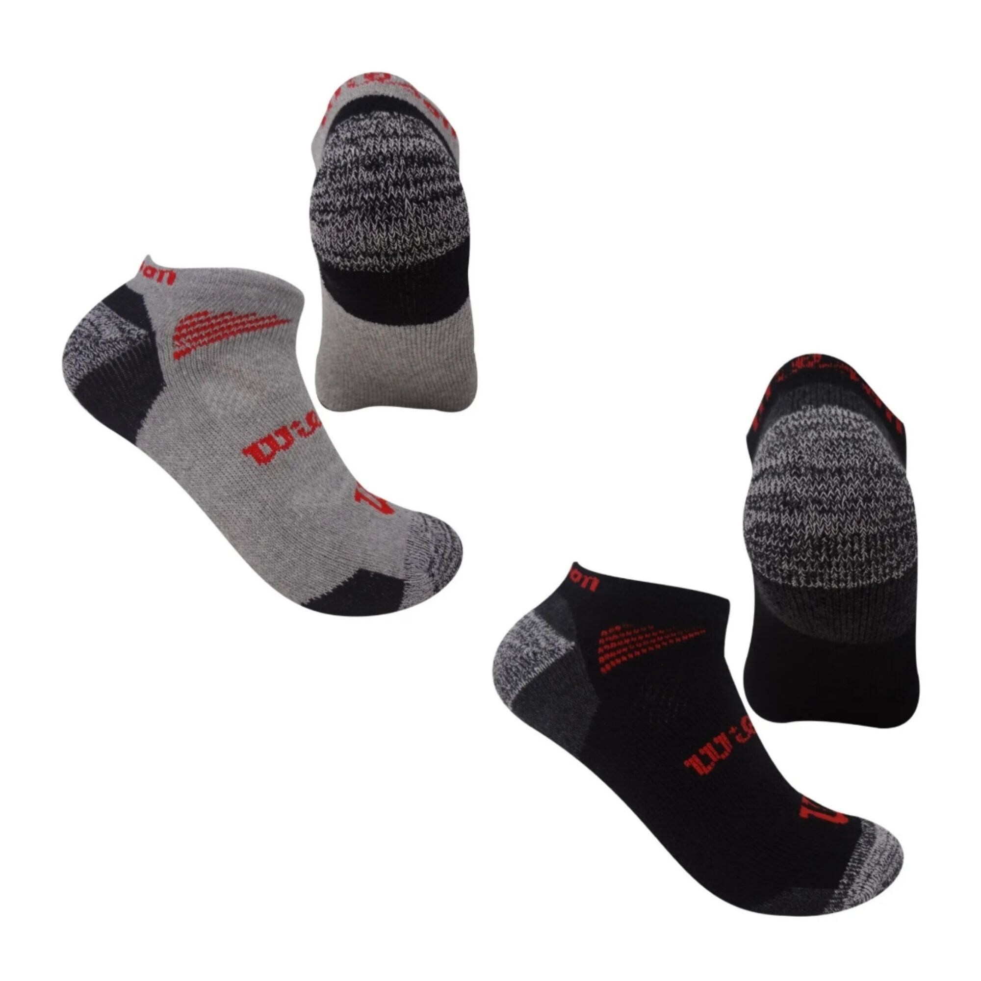 6 Pares Tin Para Hombre, Wilson, Color Jaspe Y Negro $130