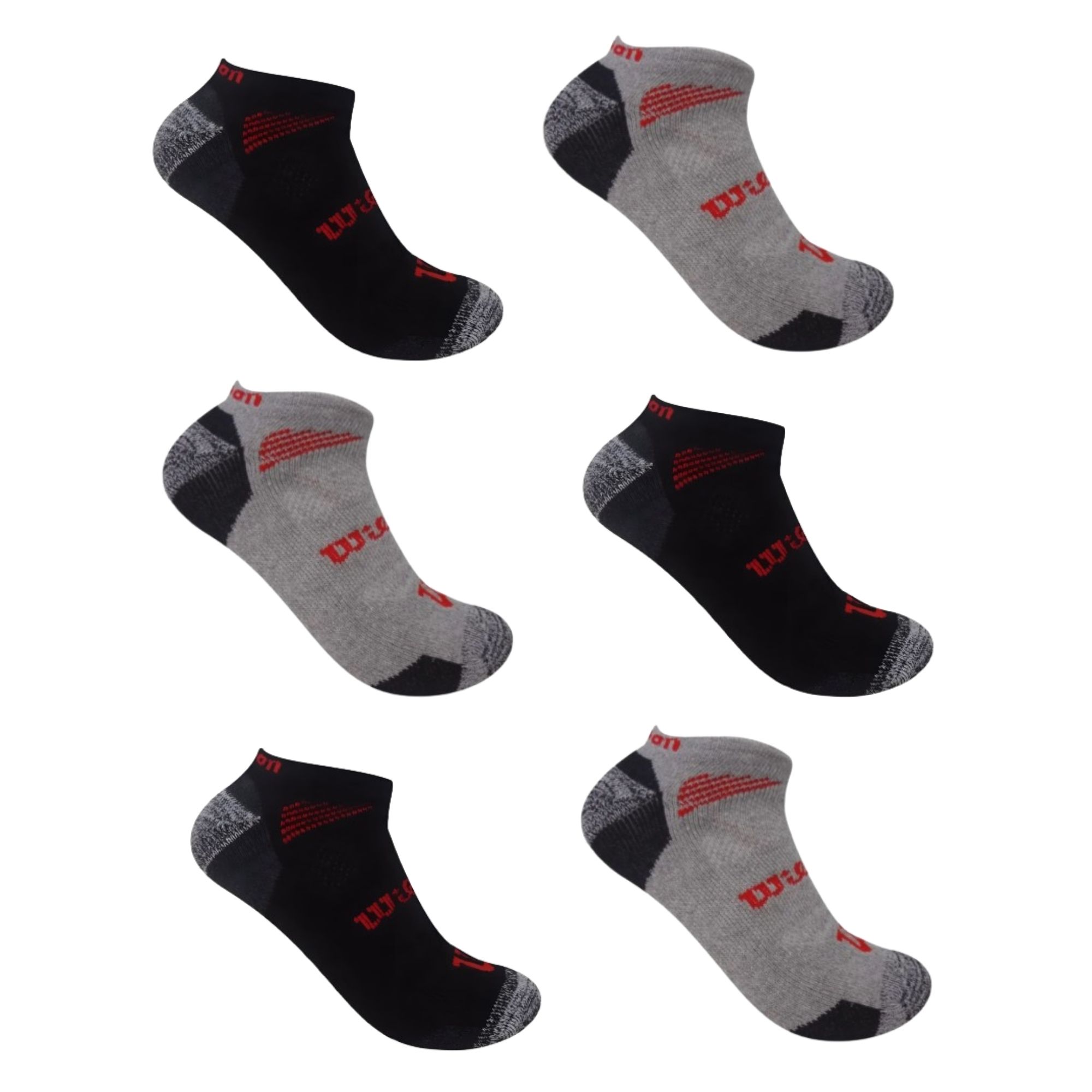 Foto 3 pulgar | 6 Pares Tin Para Hombre, Wilson, Color Jaspe Y Negro