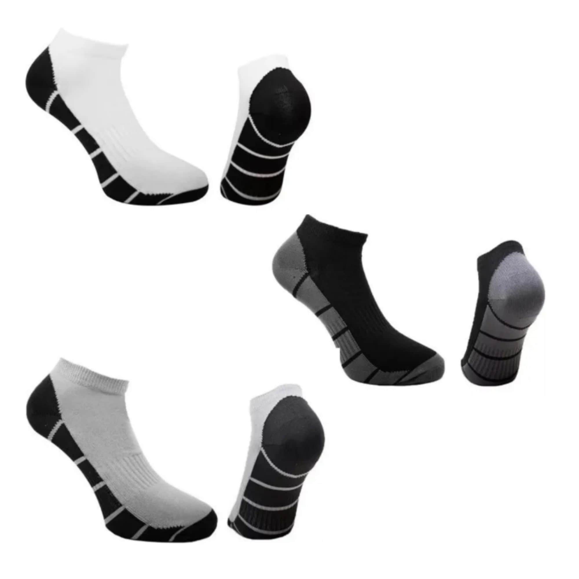 18 Pares De Tin Para Hombre, Wilson, Color Blanco, Jaspe Y Negro Rayas $900