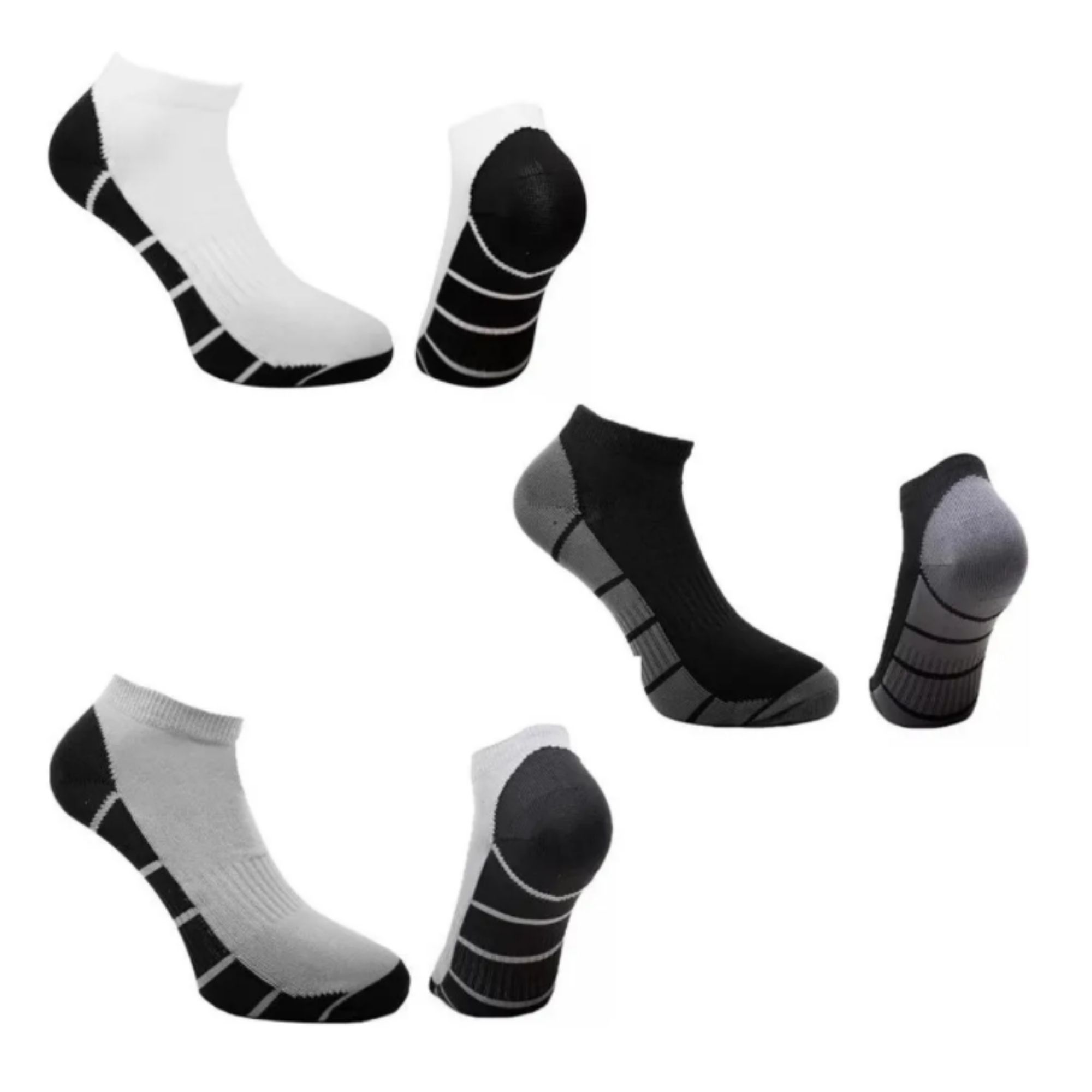 Foto 2 pulgar | 18 Pares De Tin Para Hombre, Wilson, Color Blanco, Jaspe Y Negro Rayas