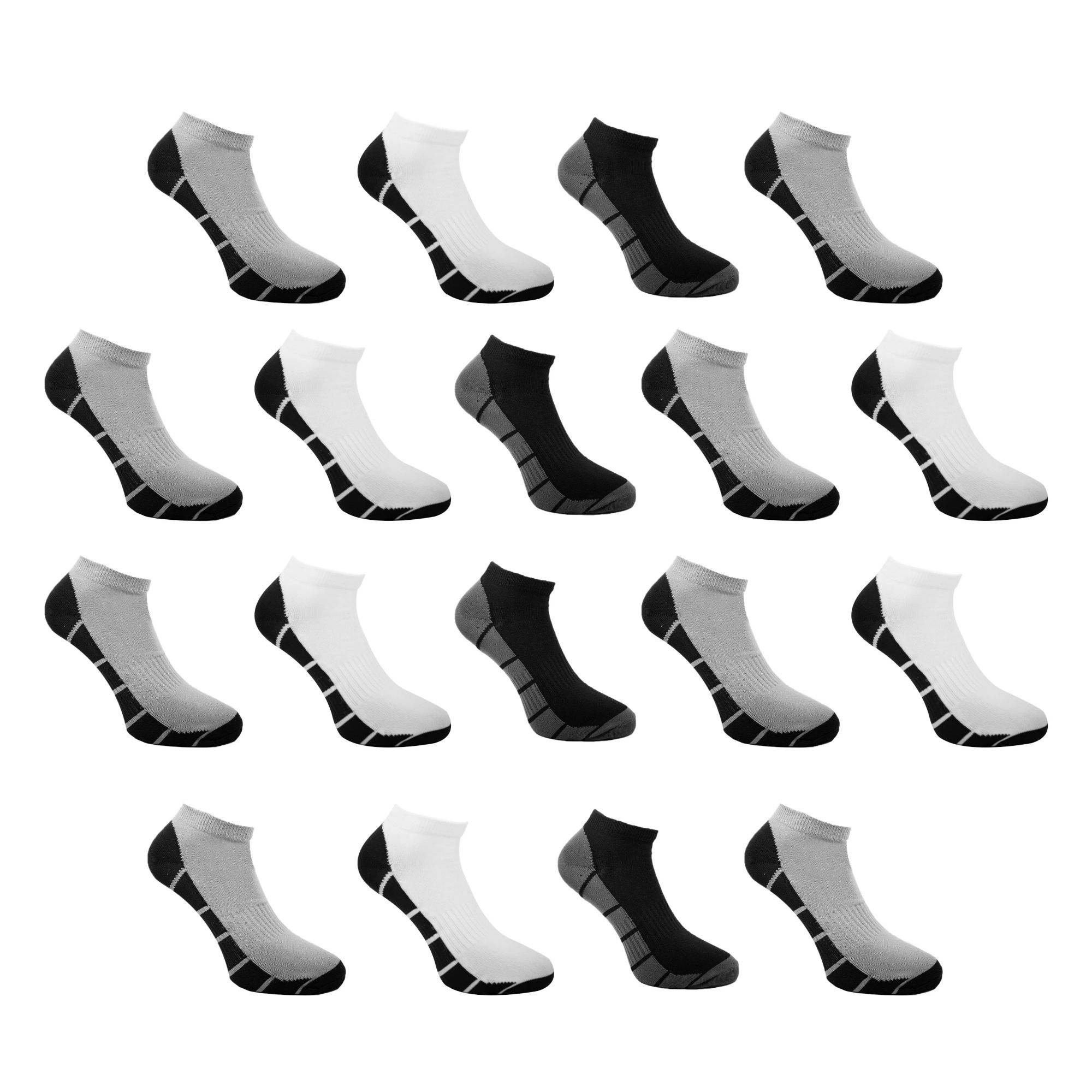 Foto 2 | 18 Pares De Tin Para Hombre, Wilson, Color Blanco, Jaspe Y Negro Rayas