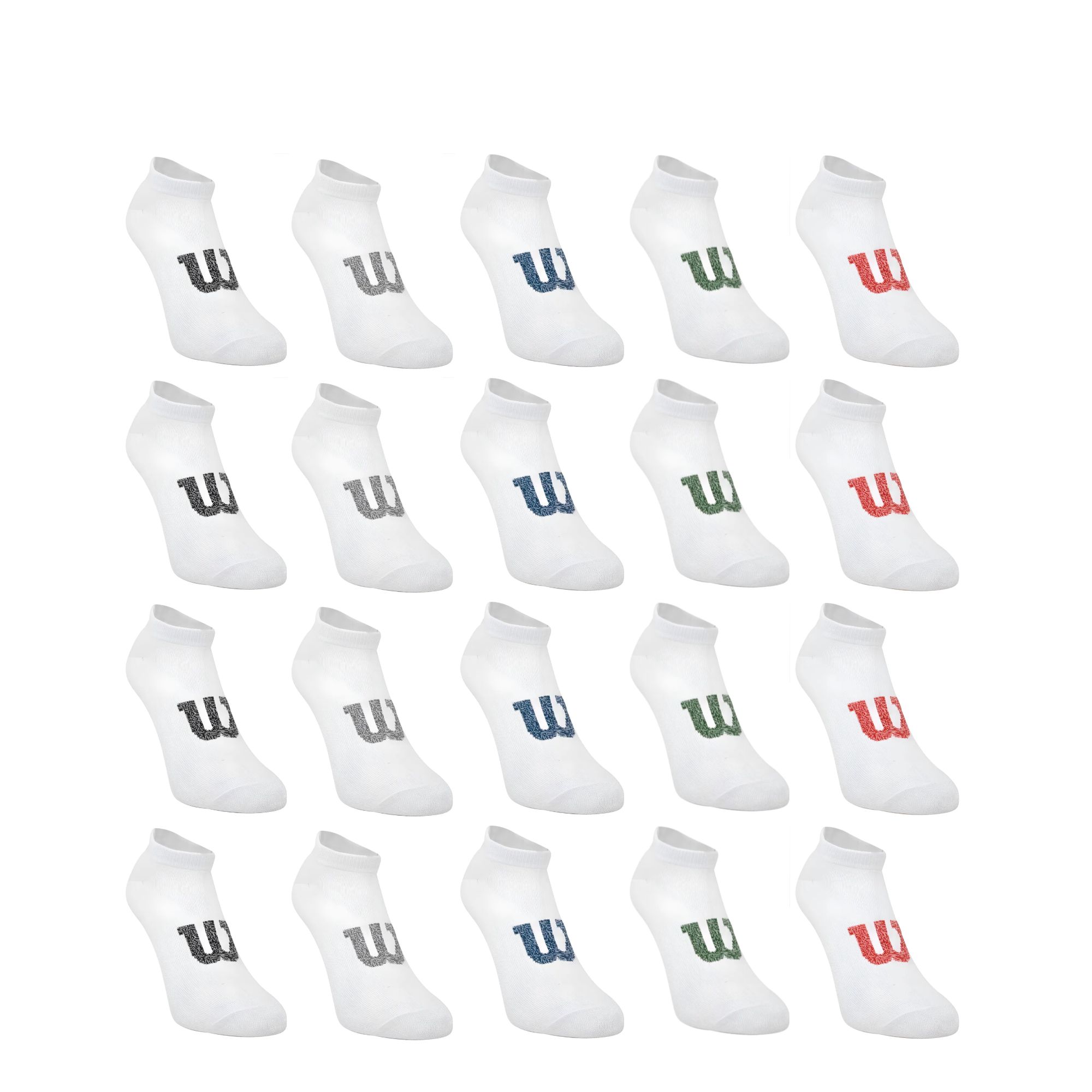 Foto 3 pulgar | 20 Pares Tin Para Hombre Wilson Color Blanco Logo Jaspeado Multicolor Super Soft