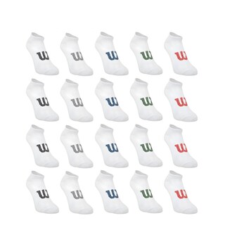 Foto 2 | 20 Pares Tin Para Hombre Wilson Color Blanco Logo Jaspeado Multicolor Super Soft