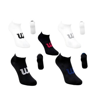Foto 1 | 20 Pares Tin Para Hombre Wilson Color Blanco Y Negro Logo Multicolor Super Soft