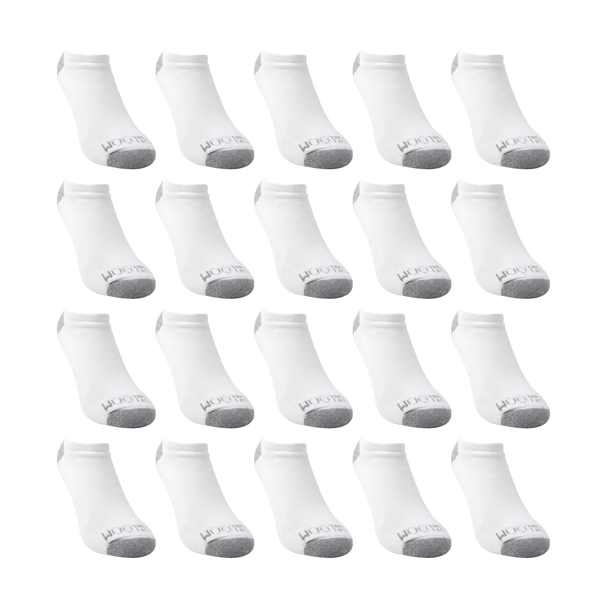 Foto 2 | 20 Pares Tin Corto Para Hombre Fruit Of The Loom Color Blanco Con Jaspe