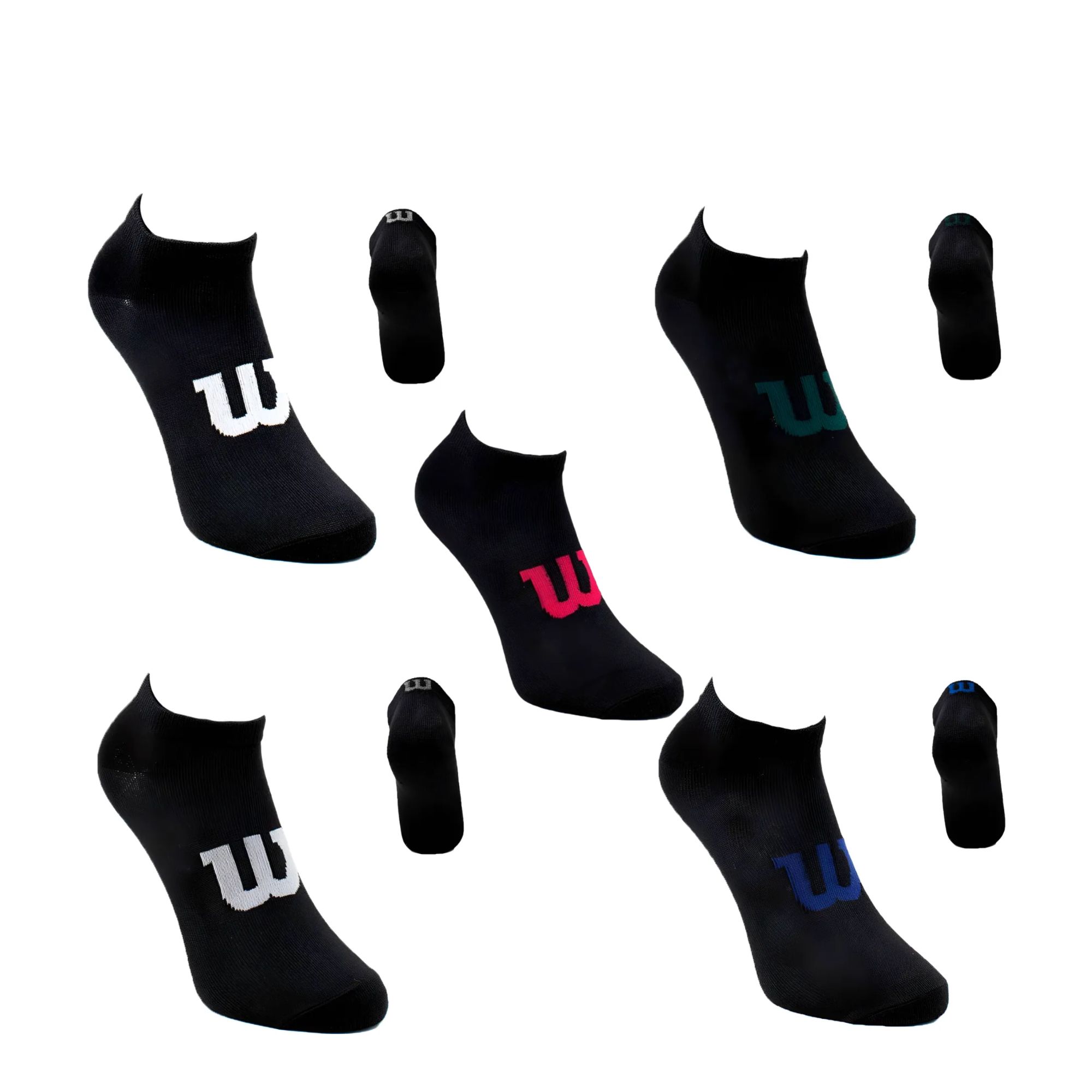 Foto 2 pulgar | 20 Pares Tin Para Hombre Wilson Color Negro Logo Multicolor Super Soft