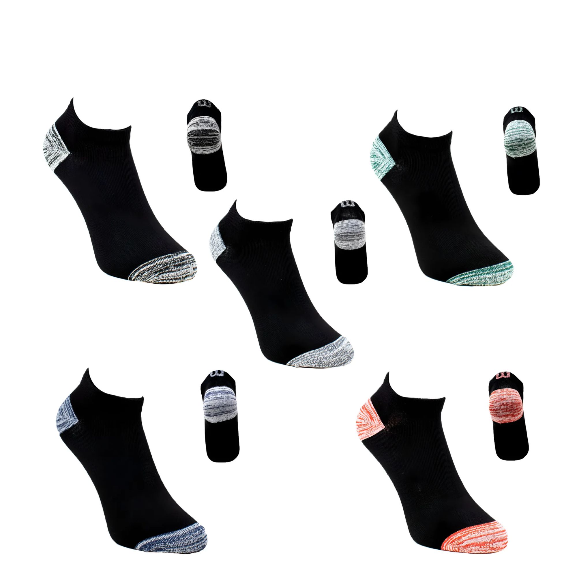 Foto 2 pulgar | 20 Pares Tin Para Hombre Wilson Color Negro Jaspeado Multicolor Super Soft