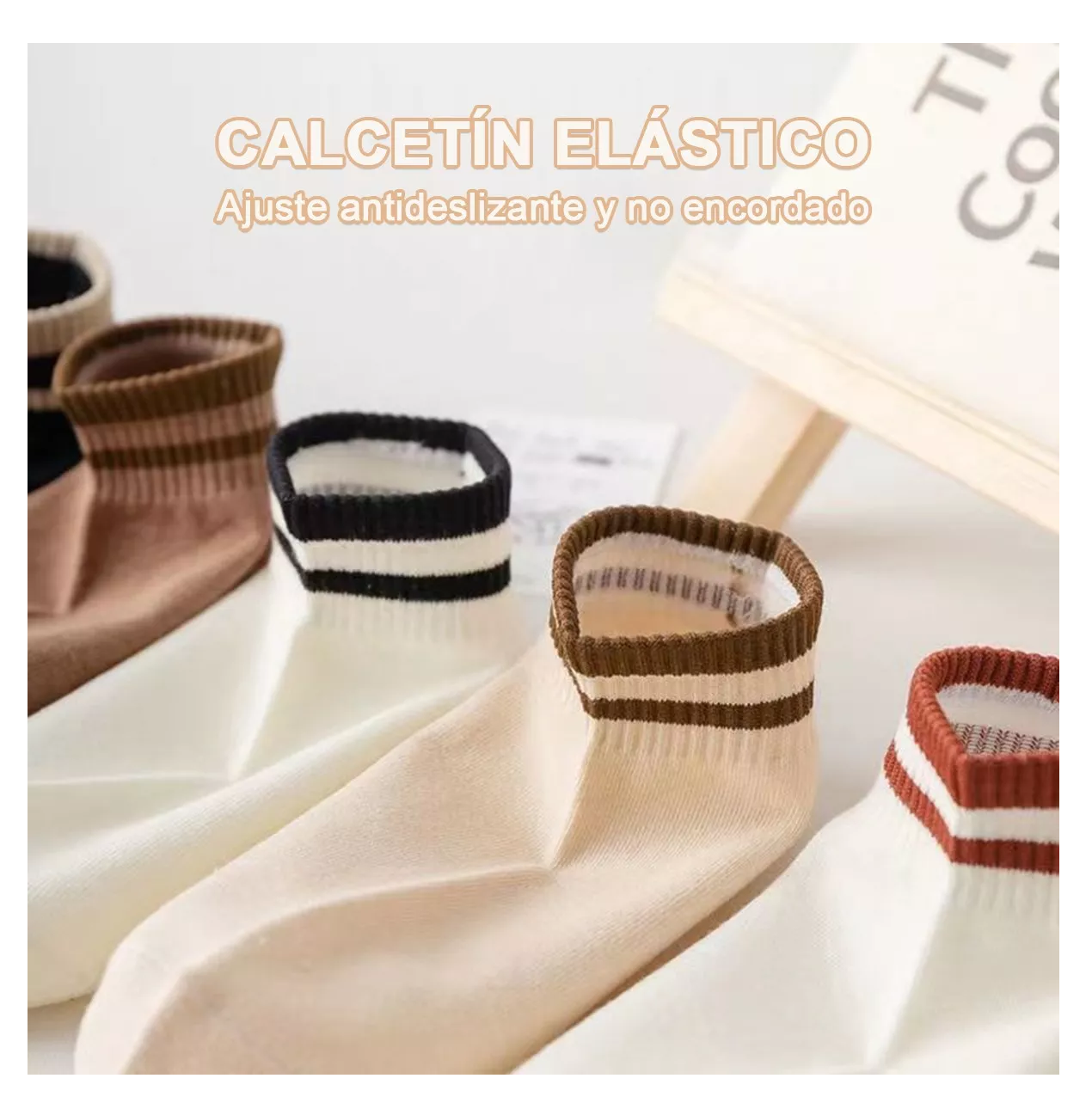 Foto 6 pulgar | Calcetines Transpirables Alta Calidad 5 Pares Para Mujer Color: Estilo 1