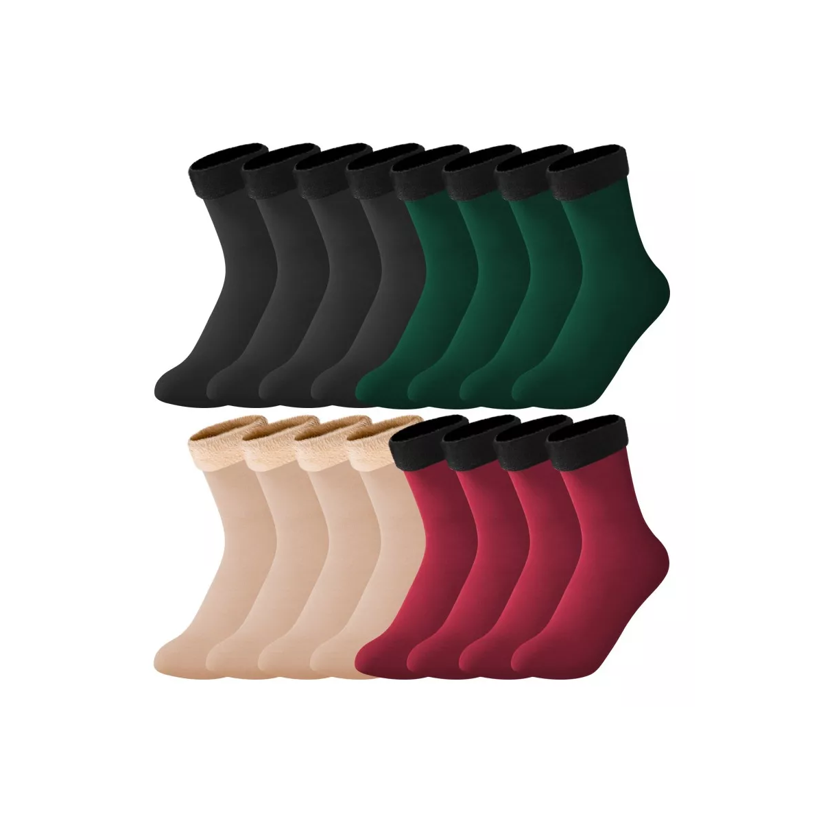 Calcetines De Nieve Gruesos 8 Pares Eo Safe Imports Esi-15893 Multicolor