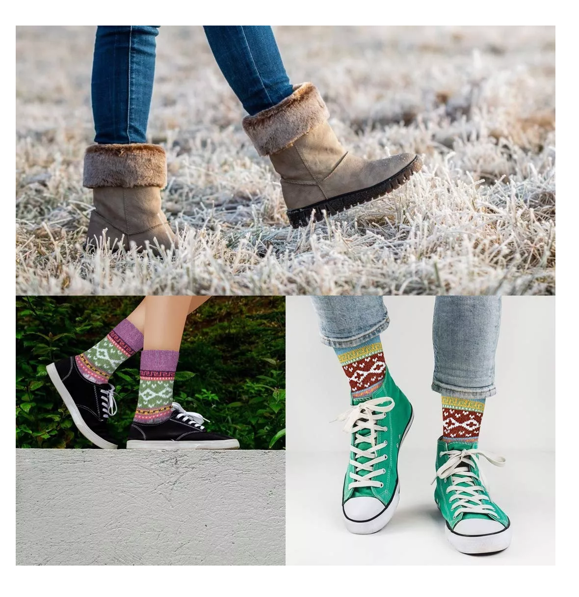 Foto 5 pulgar | Calcetines De Mujer Termicos Lana Suaves Estampados 5 Pares Colores