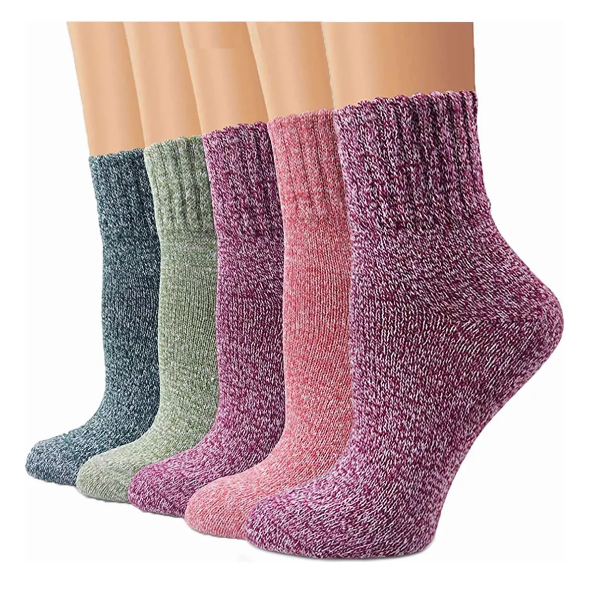 Foto 3 pulgar | Calcetines Termicos Unisex Largos Tejidos 5 Pares Adecuado Para Mujeres