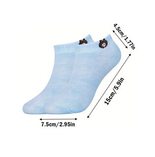 Foto 6 | 10 Pares De Calcetines Cortos De Mujer Con Dibujo De Oso Colores