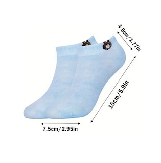 Foto 6 | 10 Pares De Calcetines Cortos De Mujer Con Dibujo De Oso Colores