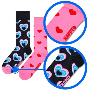 Foto 5 | Set 2 Calcetines Happy Socks Diseño Corazones Unisex