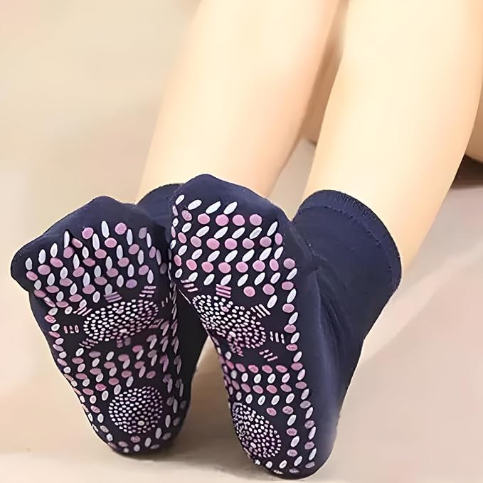 Foto 2 pulgar | 2 Pares De Calcetines Térmicos Y Acupresión (talla Universal, Unisex, Colores Negro Y Azul)