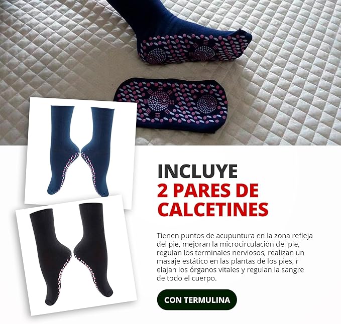 Foto 3 pulgar | 2 Pares De Calcetines Térmicos Y Acupresión (talla Universal, Unisex, Colores Negro Y Azul)