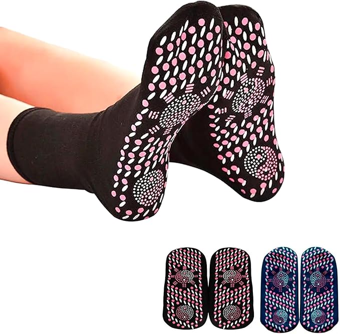 Foto 7 pulgar | 2 Pares De Calcetines Térmicos Y Acupresión (talla Universal, Unisex, Colores Negro Y Azul)
