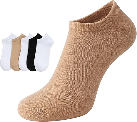 Pack 5 Pares Calcetines Bajos Para Mujer Ultra Suaves | Corte Bajo Invisible | Tacto Sedoso Tipo Nube | Beige/blanco/n