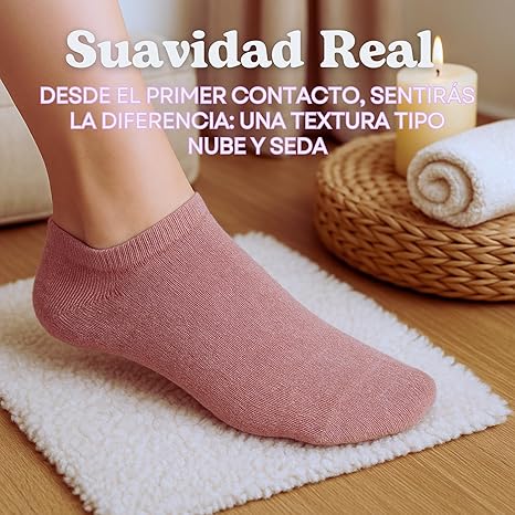 Foto 7 pulgar | Pack 5 Pares Calcetines Bajos Para Mujer Ultra Suaves | Corte Bajo Invisible | Tacto Sedoso Tipo Nube  ROSA/BLANCO/NEGRO