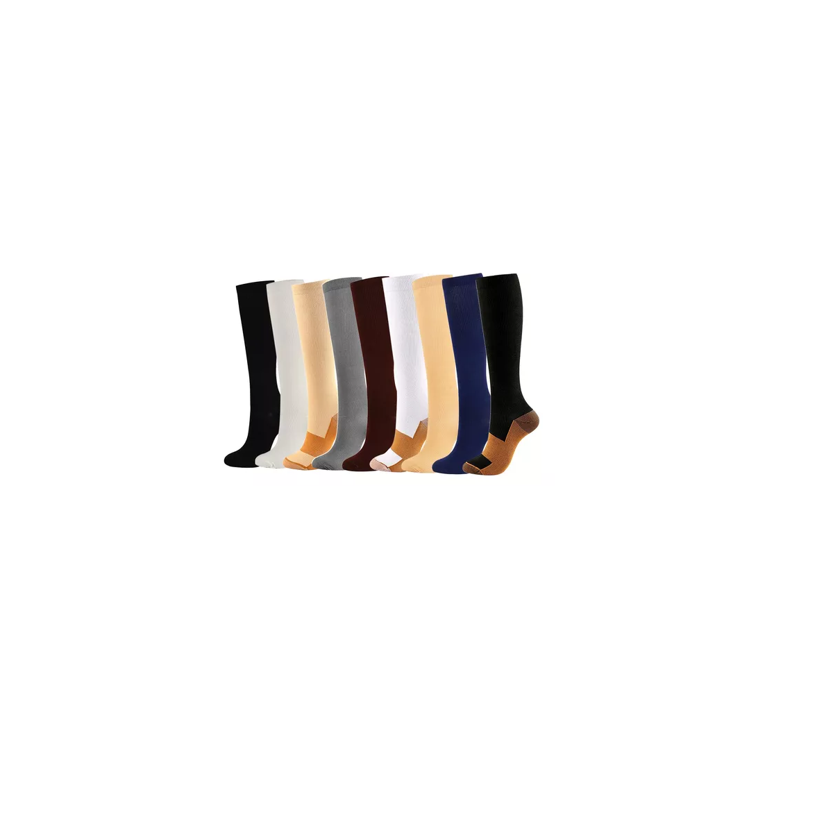 Set 9 Pares Calcetas Compresión U Alivia Varices Y Circulación Eo Safe Imports Esi-15332 Multicolor