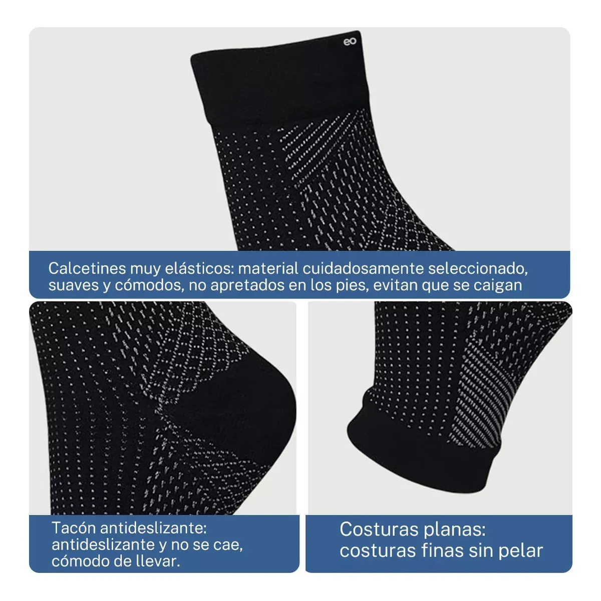 Foto 4 pulgar | 5 Pares De Calcetines Para Neuropatía Talla L/xl Eo Safe Imports Esi-19773 Multicolor