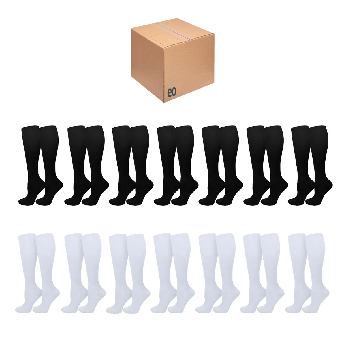 Foto 1 | Medias Calcetines De Compresión 14 Pares Talla S/m Eo Safe Imports Esi-20788 Blanco Y Negro
