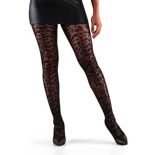 Foto 1 | Pantimedia Opaca Fantasía Con Estampado Animal Print | Set De 2 Piezas – Negro