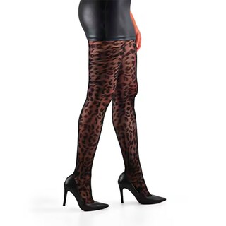 Foto 2 | Pantimedia Opaca Fantasía Con Estampado Animal Print | Set De 2 Piezas – Negro
