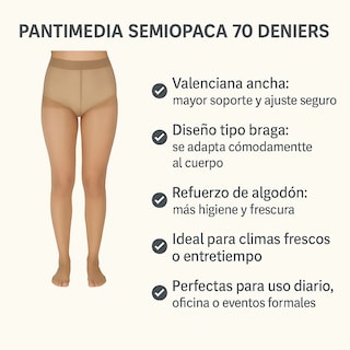 Foto 7 | Pantimedias Beige María Íntima 2 Piezas