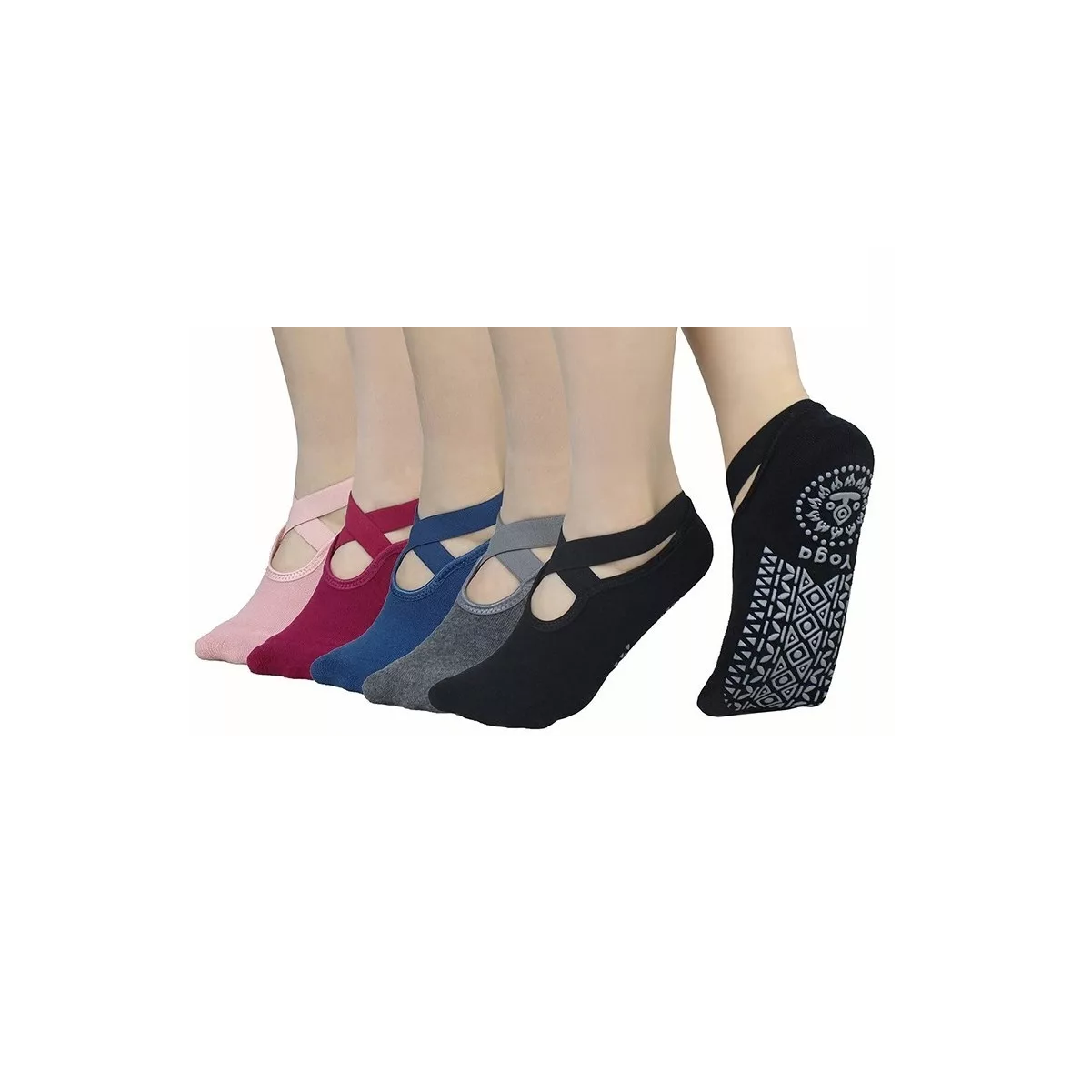 Foto 2 pulgar | Calcetines De Yoga Danza Pilates 5 Pares Eo Safe Imports Esi-8508 Multicolor
