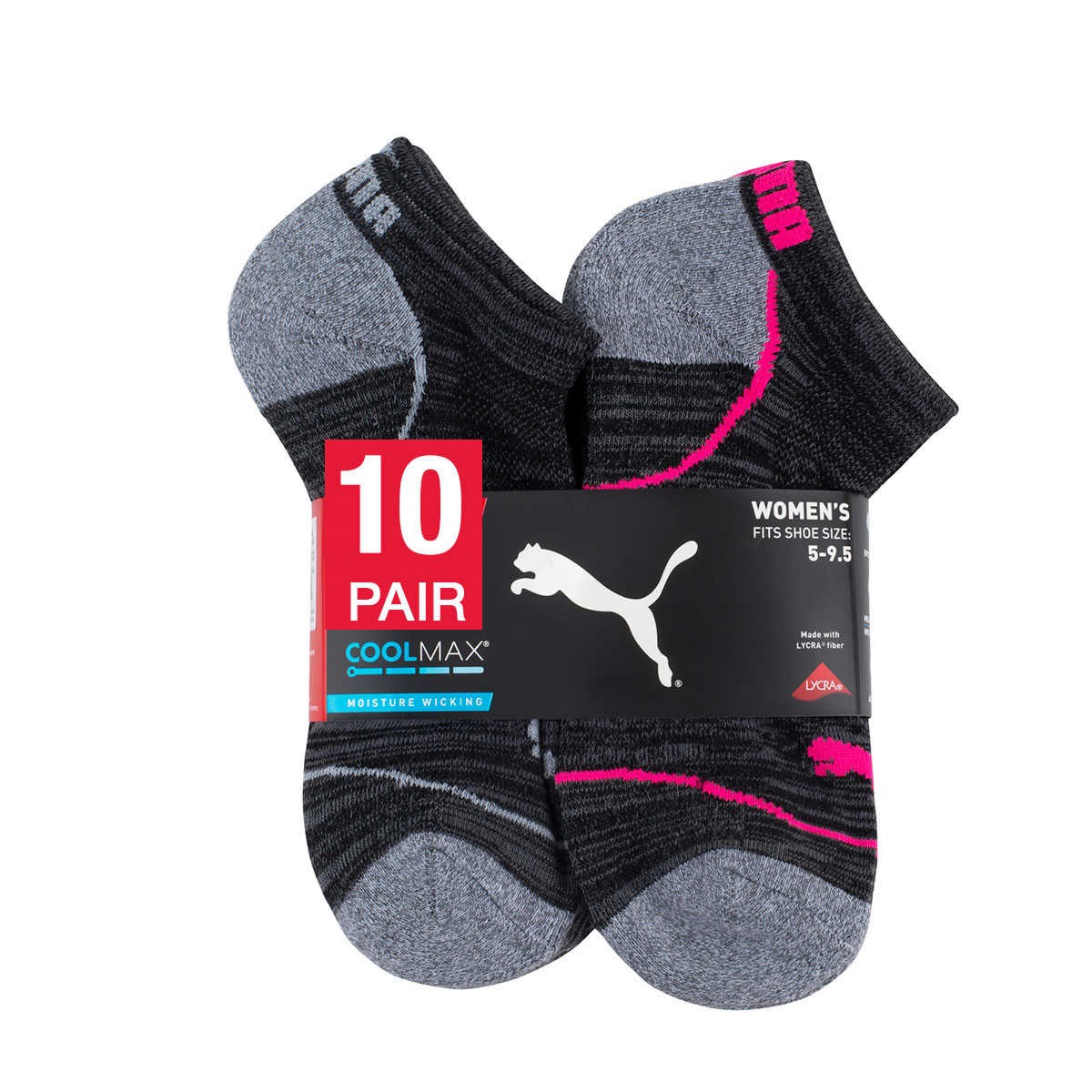 Foto 2 pulgar | Calcetas Puma 10 Pares Deportivas Negras para Mujer