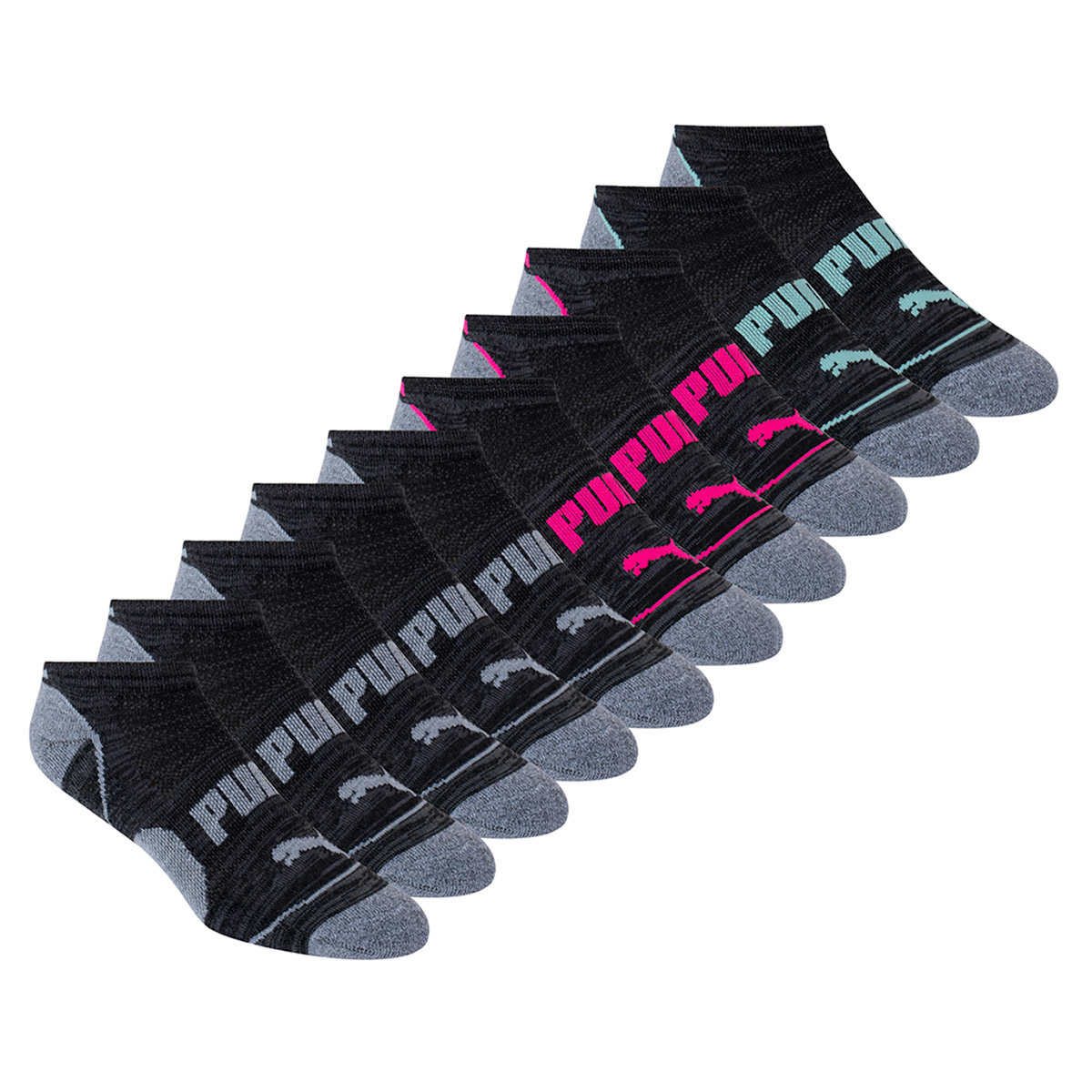Foto 3 pulgar | Calcetas Puma 10 Pares Deportivas Negras para Mujer