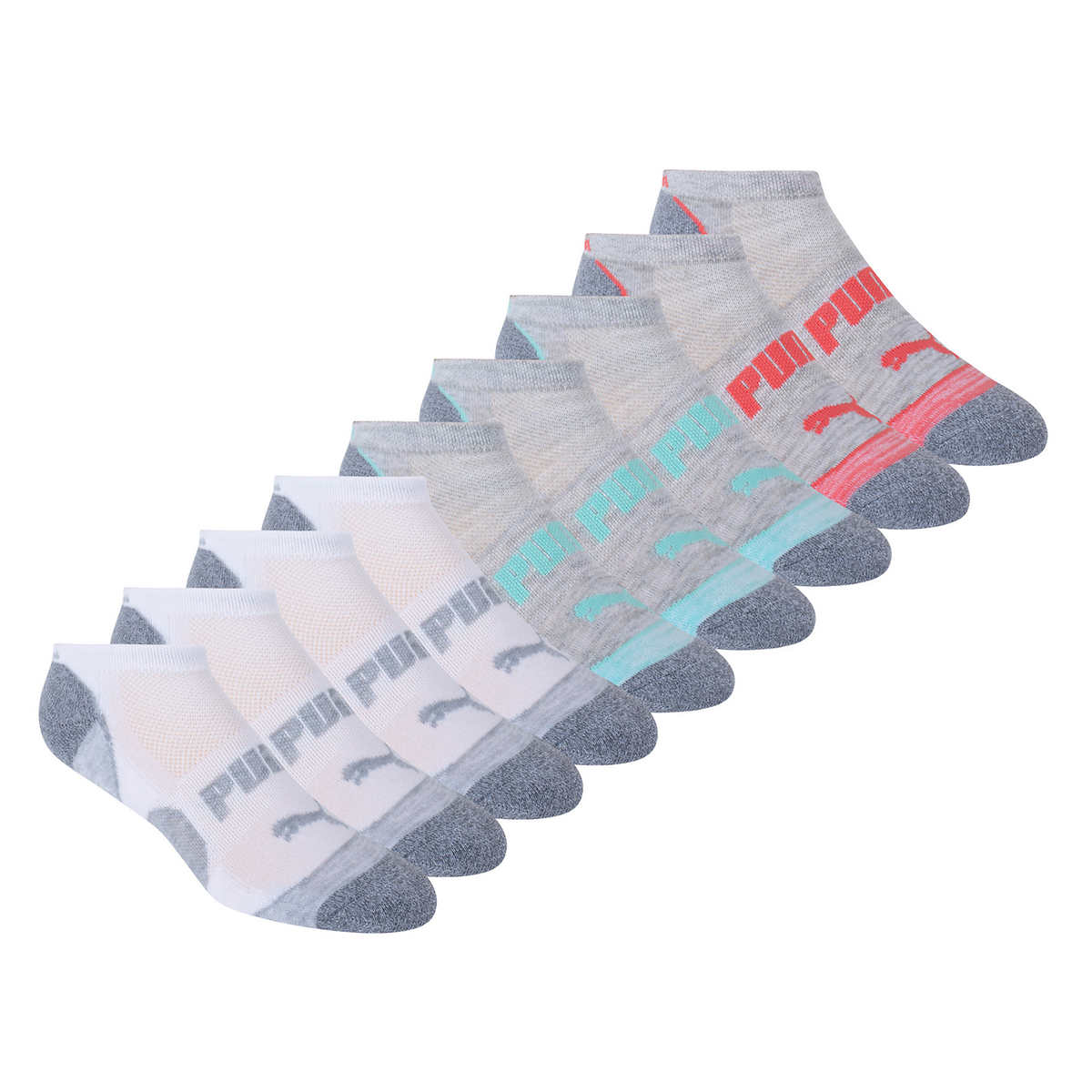 Foto 2 | Calcetas Puma 10 Pares Deportivas Blancas para Mujer
