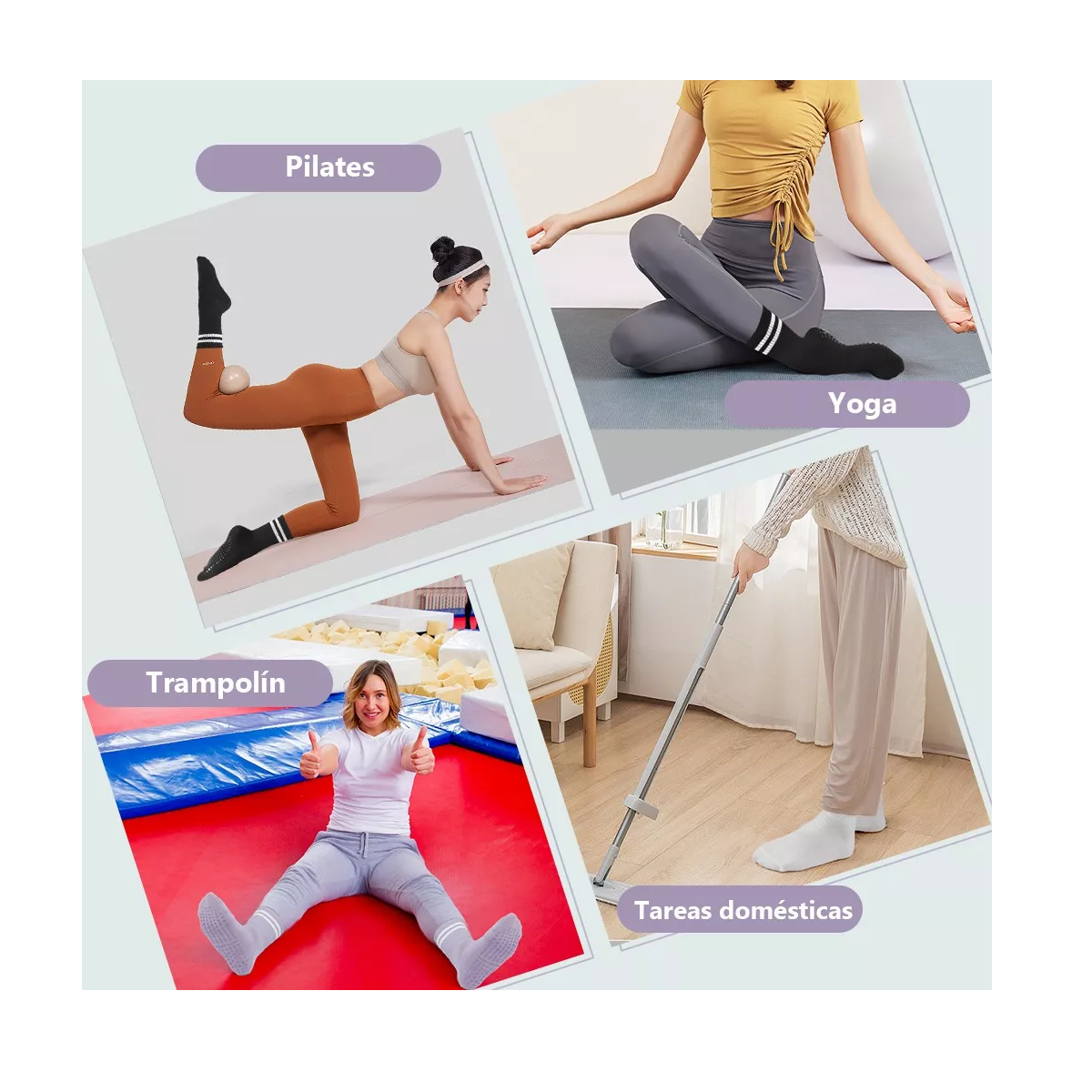 Foto 3 pulgar | 6 Piezas Medias De Yoga Pilates Para Mujer Eo Safe Imports Esi-15793 Multicolor