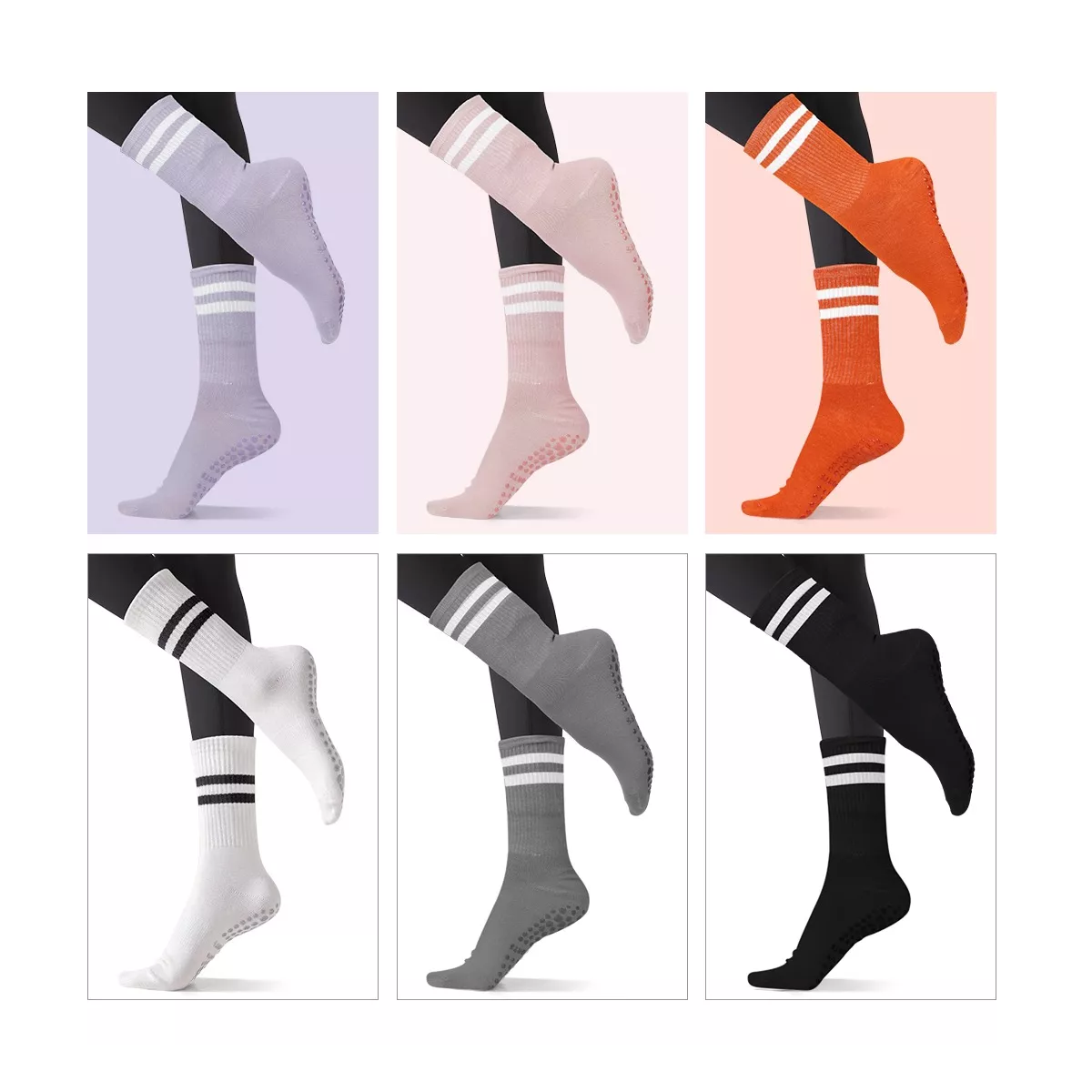 Foto 4 pulgar | 6 Piezas Medias De Yoga Pilates Para Mujer Eo Safe Imports Esi-15793 Multicolor