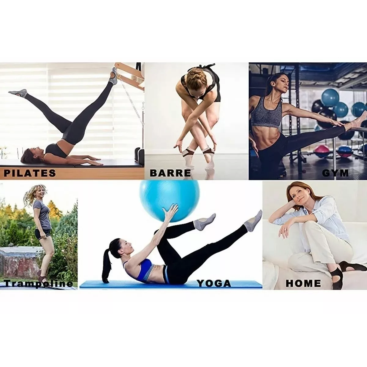 Foto 3 pulgar | Calcetines Para Yoga Pilates 4 Pares Eo Safe Imports Esi-15797 Multicolor