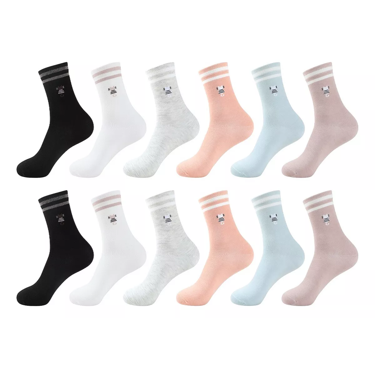 Foto 2 pulgar | Calcetas Largos Para Mujer Eo Safe Imports Esi-17332 Multicolor 6 Pares