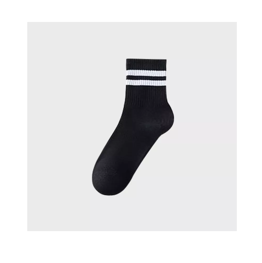 Foto 6 pulgar | Calcetas Unisex De Algodón Calcetines Deportivos 6 Pares, 3 Negros 3 Blancos 22.5mx-27mx