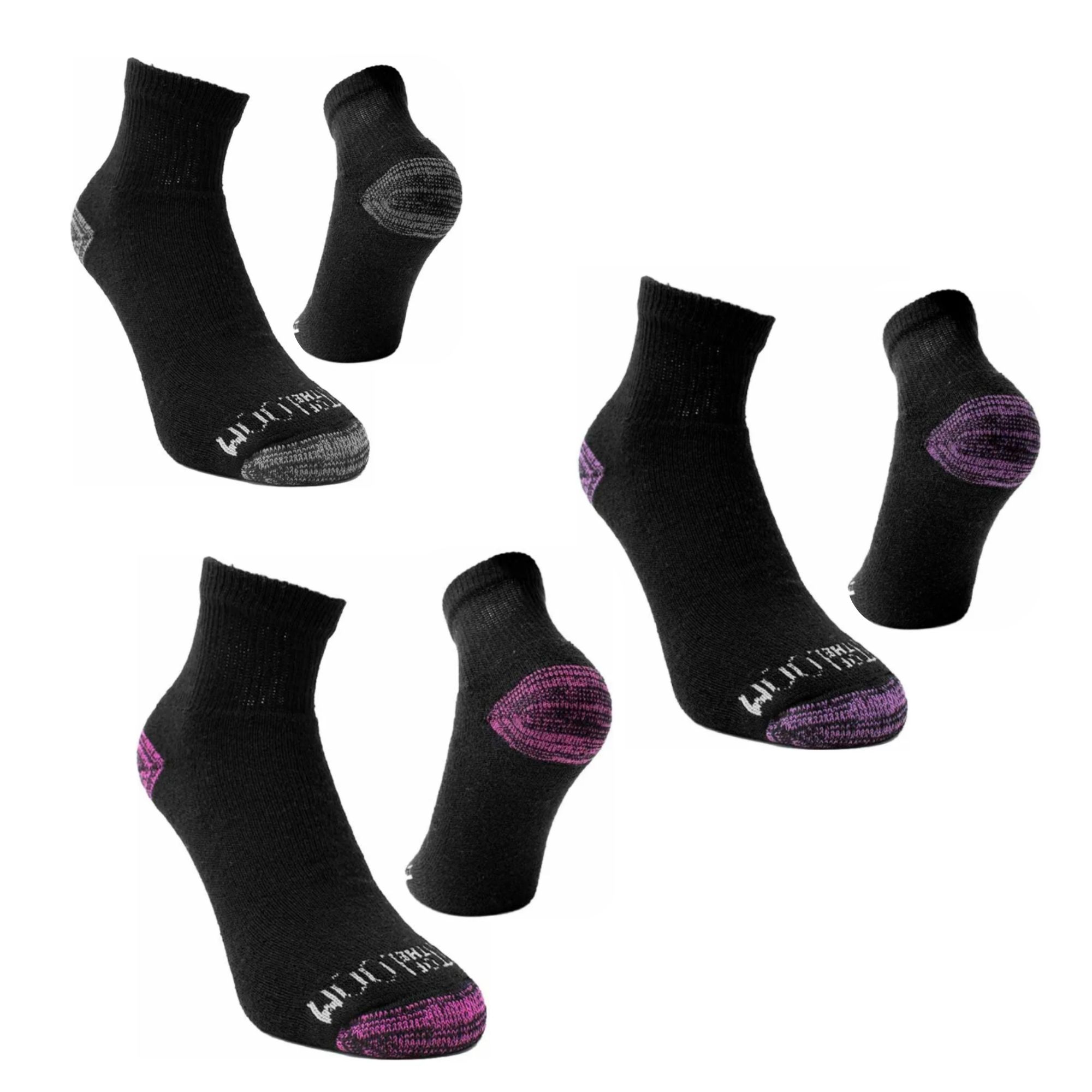 Foto 2 pulgar | 20 Pares De Calceta Quarter Para Mujer, Fruit Ot The Loom, Color Negro Multicolor